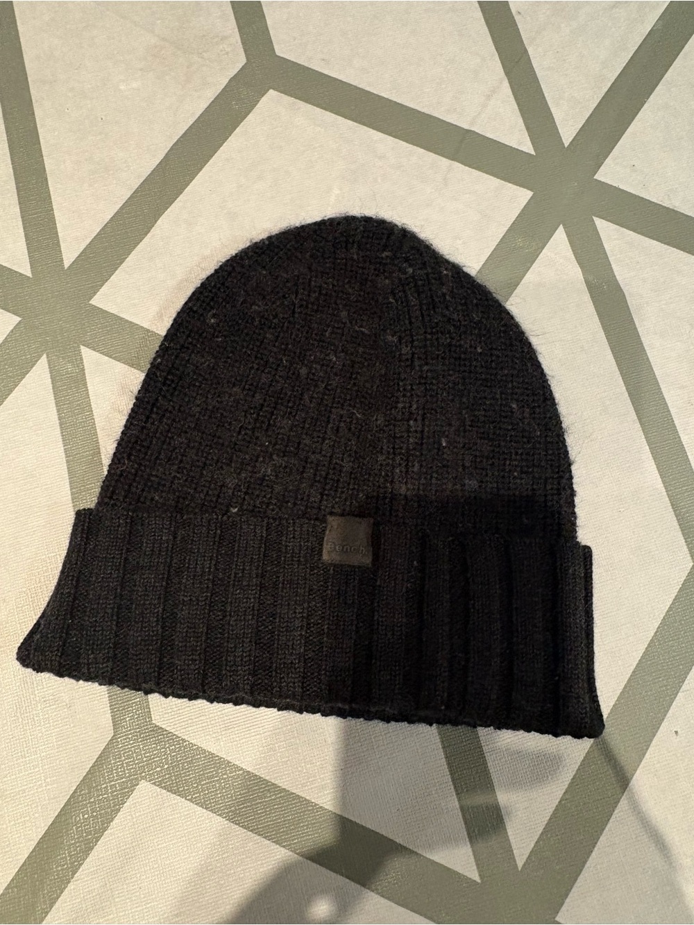 Bench Black Ribbed Knit Beanie